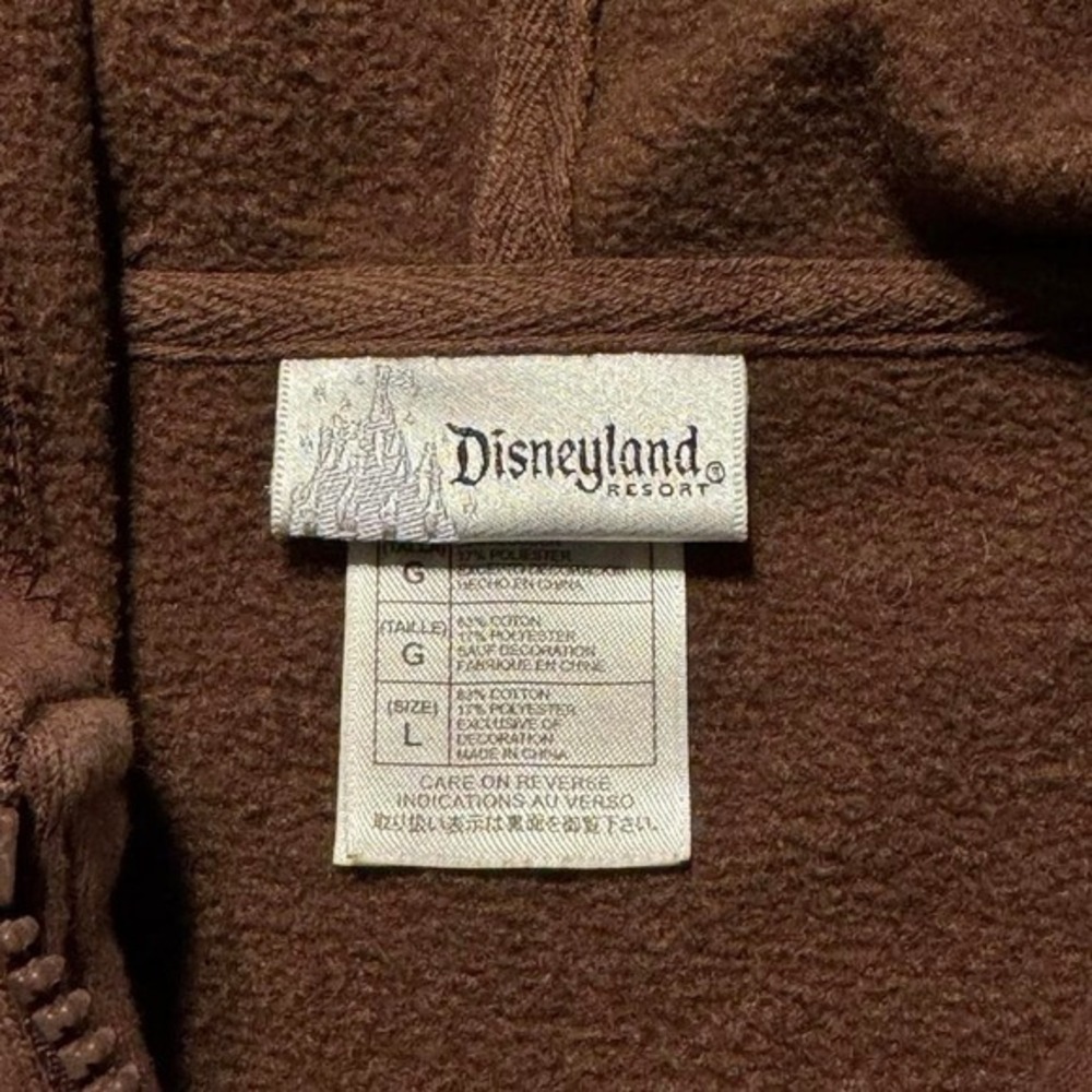 Disneyland Brown Mickey Mouse Zip Up Hoodie Kids Size L - Picture 3 of 6